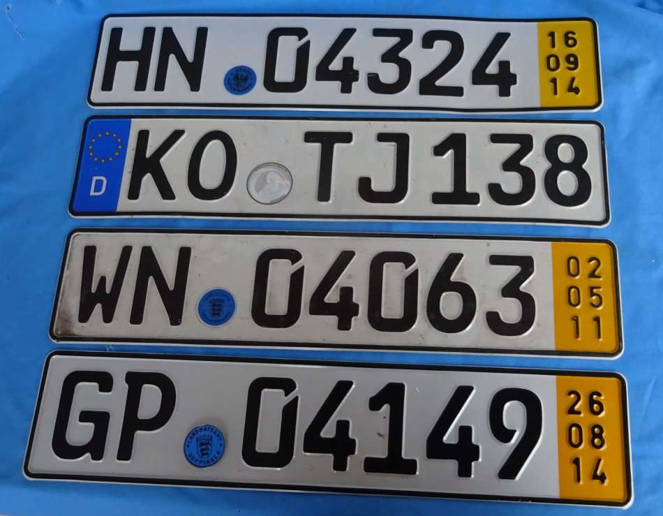 4 german car number plates  (12c/17)
