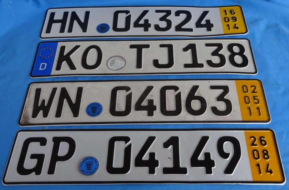 4 german car number plates  (12c/17)