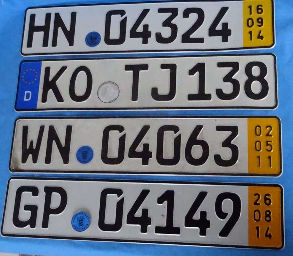 4 german car number plates  (12c/17)