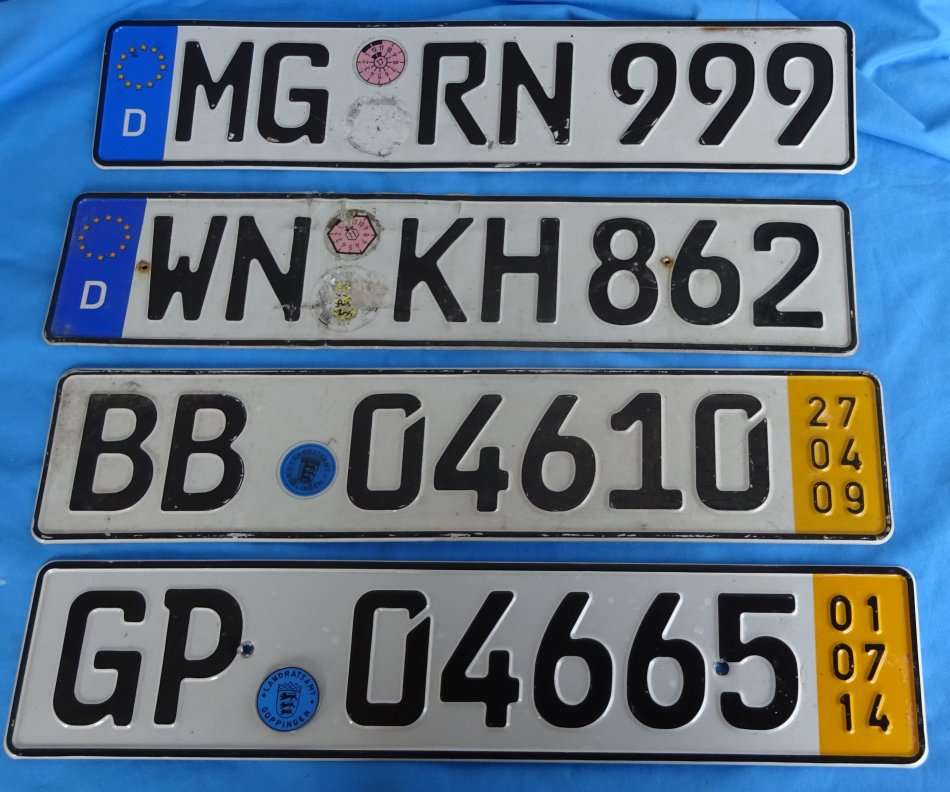 4 german car number plates  (13c/1)