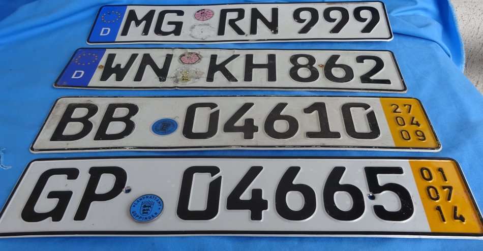 4 german car number plates  (13c/1)