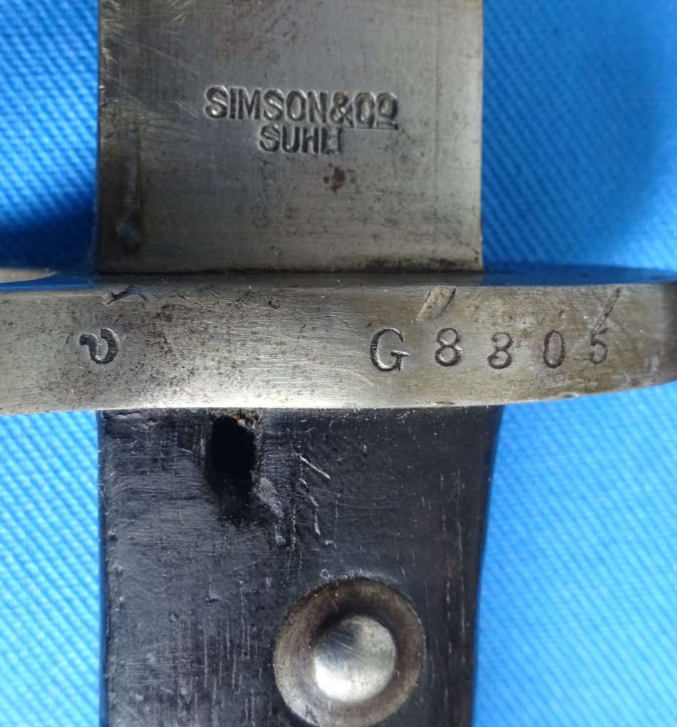Original Portugal Mauser Bayonet  made Simso Suhl  (D1/18)