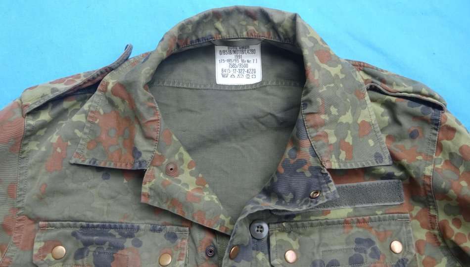 Original German Army Bundeswehr camo Shirt size M (BW size 7) (D3/48)
