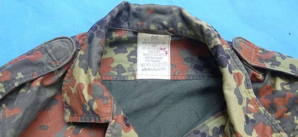Original German Army Bundeswehr camo Shirt size M (BW size 7) (D4/1)