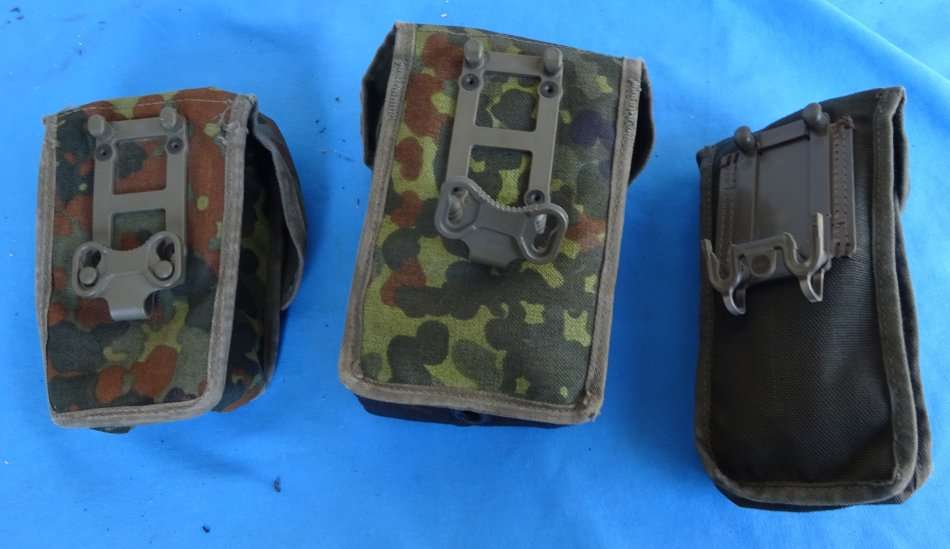 3 diverse Original German Army Bundeswehr camo Bags for the Webbing (D4/49)