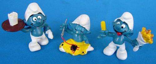 3 different Smurfs Peyo Bully Schleich  (0R28)