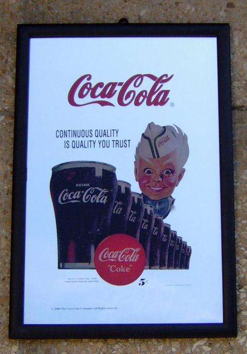 Coca Cola BAR Mirror Glass sizr 37x25 cm (0R19)