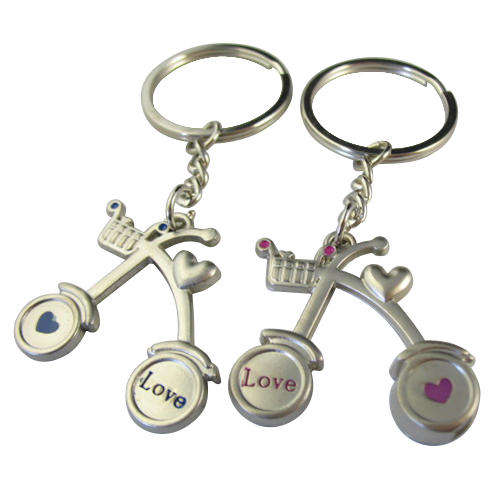 Couple's Key Ring Chains: His and Hers Bicycle Set