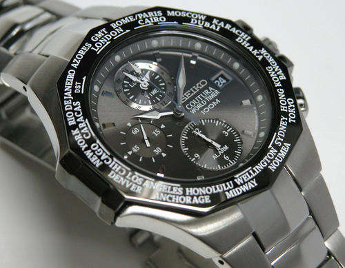 Seiko Coutura World Timer Chronograph Mens Watch