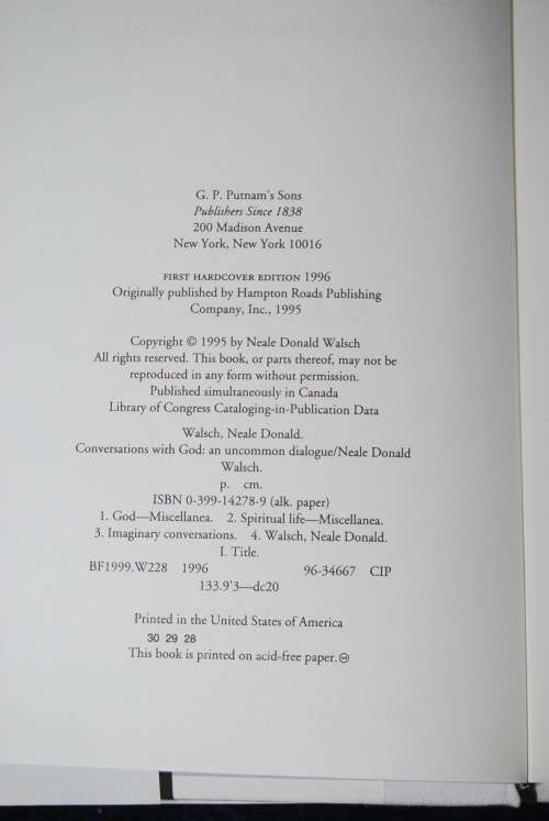 CONVERSATIONS WITH GOD AN UNCOMMON DIALOGUE BOOK 1 BY NEALE DONALD WALSCH