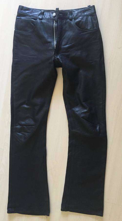 LEATHER BOOTLEG TROUSER WAIST 31 LENGTH 34 MADE IN ENGLAND