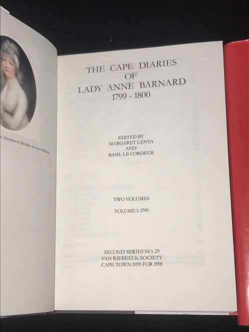 VAN RIEBEECK SOCIETY 1999 - THE CAPE DIARIES OF LADY ANNE BARNARD 2 VOLUMES
