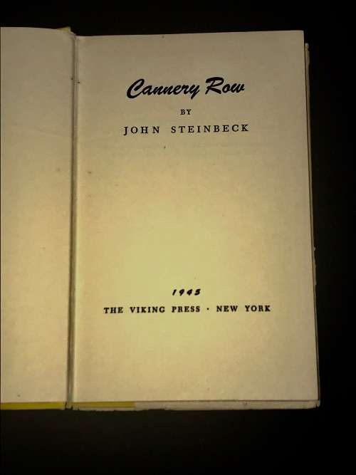 CANNERY ROW BY JOHN STEINBECK 1945 1ST USA EDITION