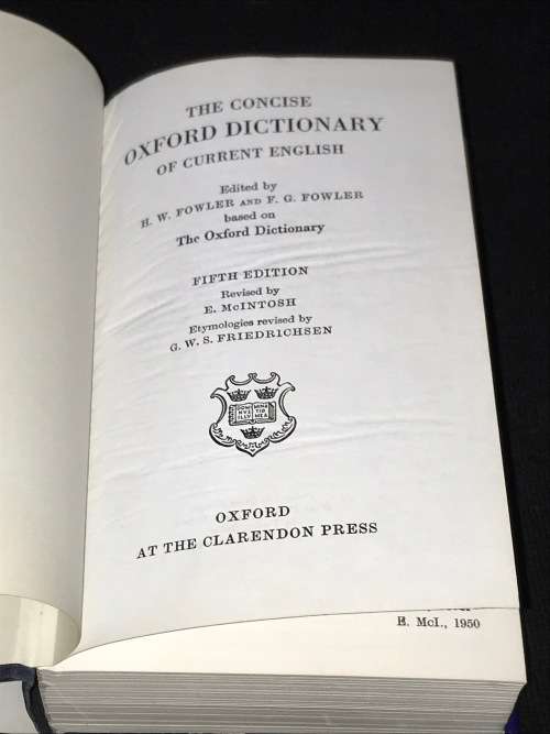 THE CONCISE OXFORD DICTIONARY FITH EDITION