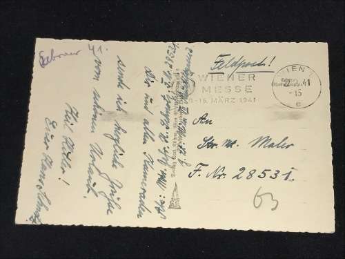 1941 POSTCARD OF VIENNA AUSTRIA FELDTPOST