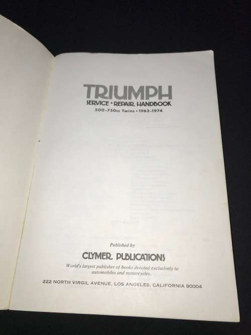 TRIUMPH SERVICE REPAIR HANDBOOK 500-750CC TWINS 1963-1974 CLYMER PUBLICATIONS