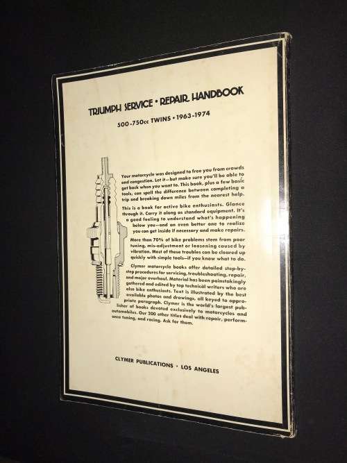 TRIUMPH SERVICE REPAIR HANDBOOK 500-750CC TWINS 1963-1974 CLYMER PUBLICATIONS