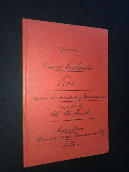 AFRICAN COURT CALANDAR FOR 1801 COMPILED BY H.H. SMITH - CAPE ALMANAC SERIES