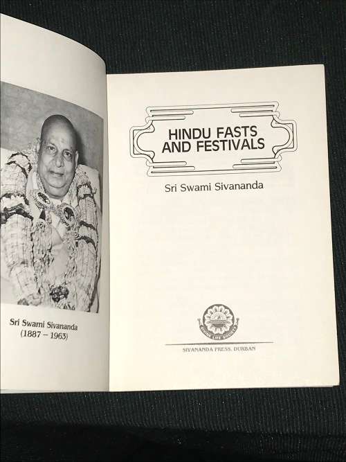 HINDU FASTS AND FESTIVALS BY SRI SWAMI SIVANANDA  - DIVINE LIFE SOCIETY DURBAN