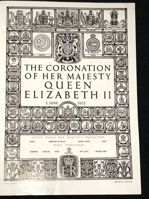 THE CORONATION OF HER MAJESTY QUEEN ELIZABETH II APPROVED SOUVENIR PROGRAMME