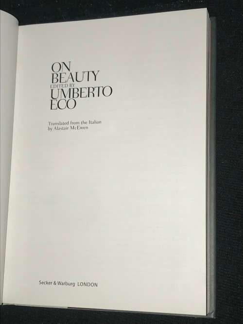 ON BEAUTY A HISTORY OF THE WESTERN IDEA EDITED BY UMBERTO ECO