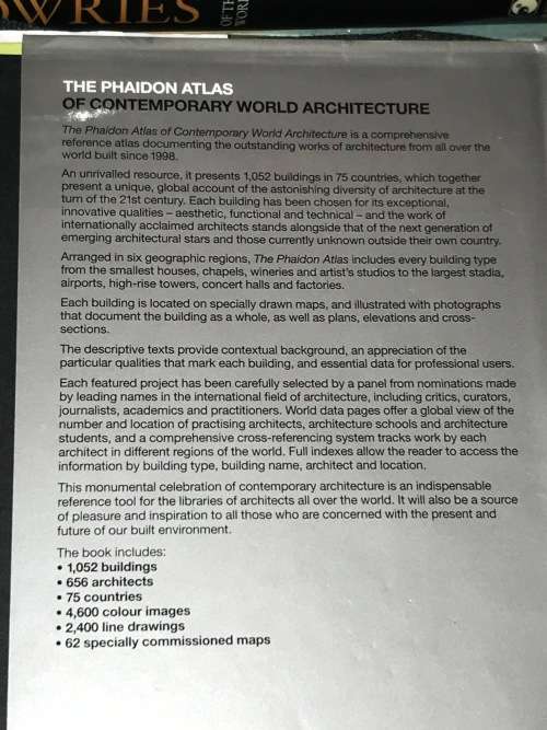 THE PHAIDON ATLAS OF CONTEMPORARY ARCHITECHTURE