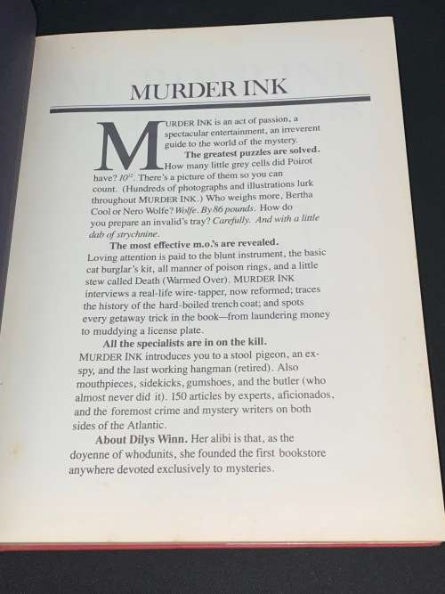 MURDER INK THE MYSTERY READER`S COMPANION PERPETRATED BY DILYS WINN