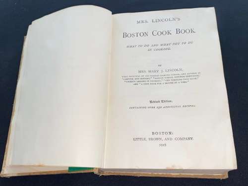THE BOSTON COOK BOOK BY MARY J. LINCOLN 1918