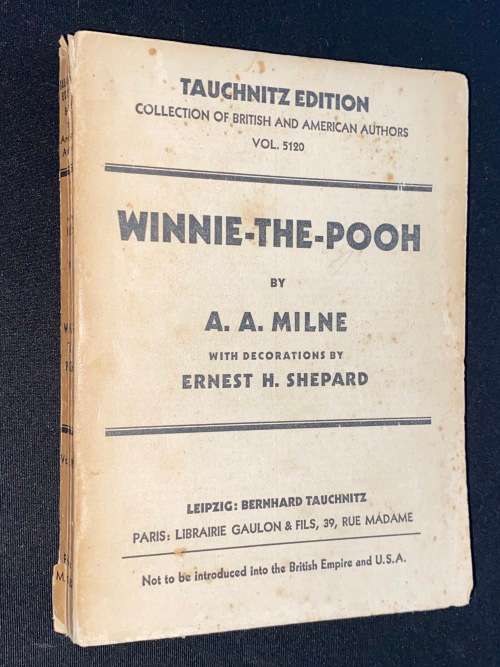WINNIE THE POOH BY A.A. MILNE TAUCHNITZ EDITION 1933