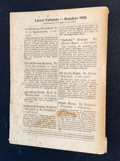 WINNIE THE POOH BY A.A. MILNE TAUCHNITZ EDITION 1933