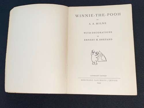 WINNIE THE POOH BY A.A. MILNE TAUCHNITZ EDITION 1933