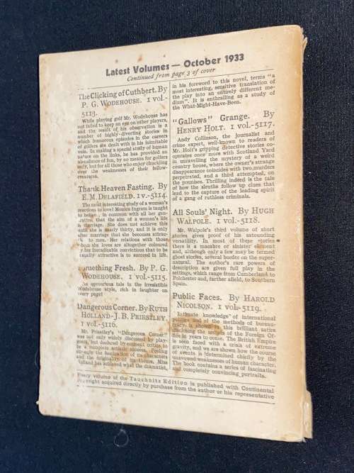 WINNIE THE POOH BY A.A. MILNE TAUCHNITZ EDITION 1933