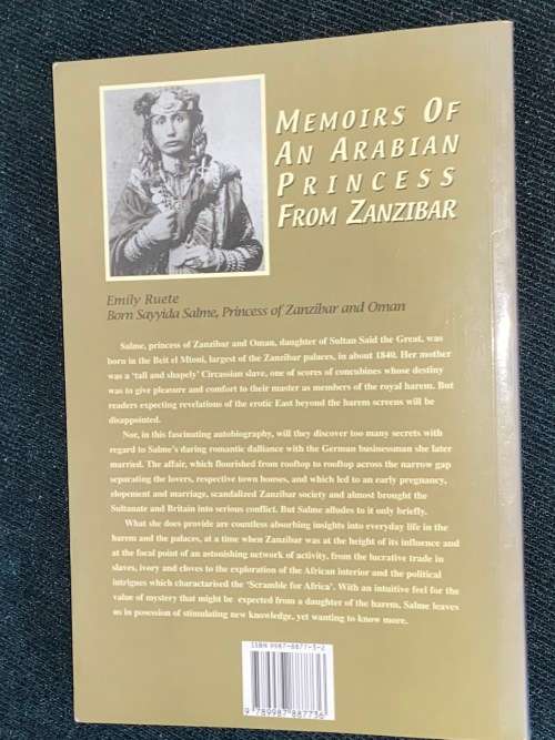 MEMOIRS OF AN ARABIAN PRINCESS FROM ZANZIBAR BY EMILYY RUETE, PRINCESS SALME OF ZANZIBAR AND OMAN