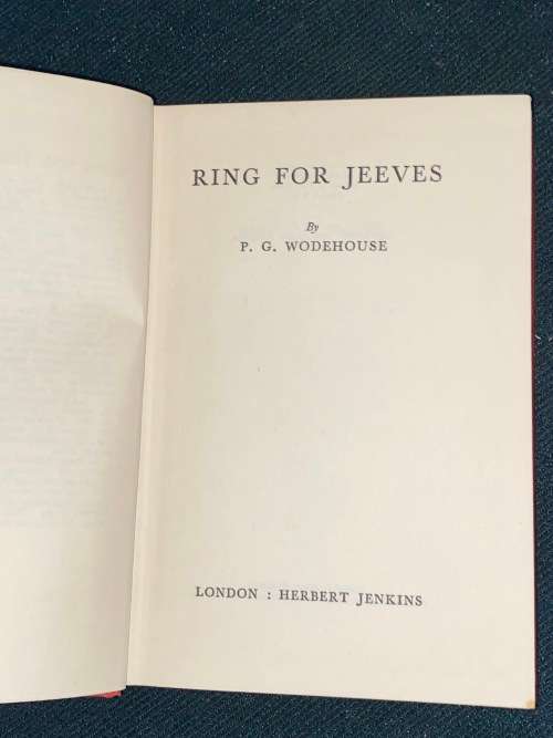 RING FOR JEEVES BY P.G. WODEHOUSE 1953