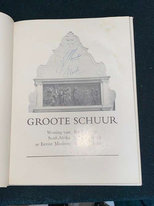 GROOTE SCHUUR RESIDENCE OF SOUTH AFRICA`S PRIME MINISTER SIGNED