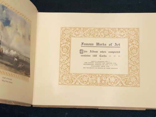 FAMOUS WORKS OF ART UNITED AND WESTMINSTER TOBACCO COMPANIES VINTAGE CIGARETTE CARD ALBUM