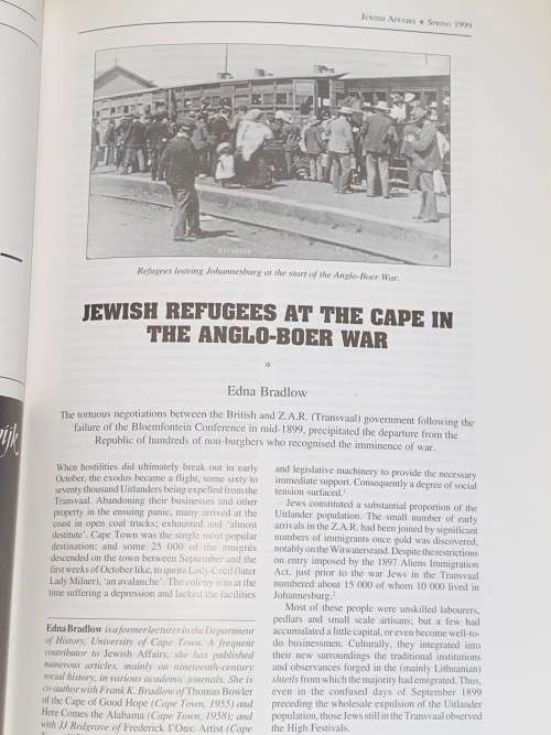 JEWISH AFFAIRS SPRING 1999 - JEWS AND THE ANGLO BOER WAR