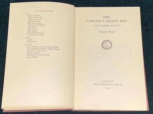 THE CAPTAIN`S DEATH BED AND OTHER ESSAYS BY VIRGINIA WOOLF