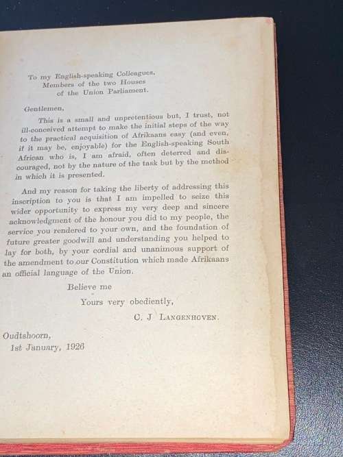 A FIRST GUIDE TO AFRIKAANS BY C.J. LANGENHOVEN 1926