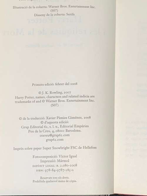 HARRY POTTER I LES RELIQUIES DE LA MORT J.K. ROWLING