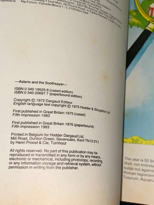 ASTERIX AND THE SOOTHSAYER  BY GOSCINNY AND UDERZO