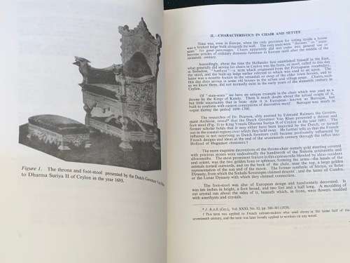 FURNITURE OF DUTCH PERIOD IN CEYLON BY R.L. BROHIER