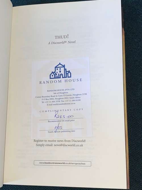 THUD A DISCWORLD NOVEL BY TERRY PRATCHETT