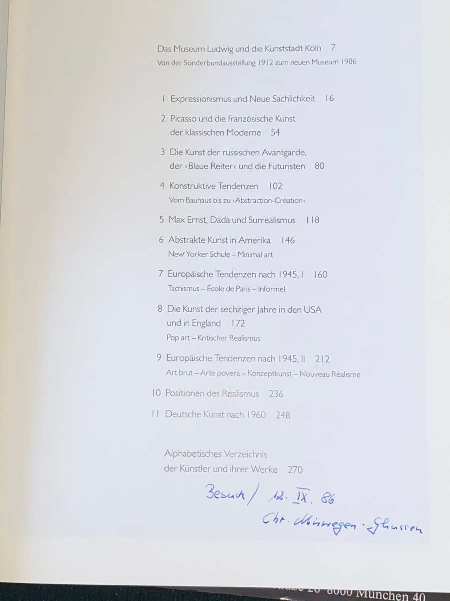 MUSEUM LUDWIG GEMALDE, SKULPTUREN, ENVIRONMENTS VOM EXPRESSIONISMUS BIS ZUR GEGENWART