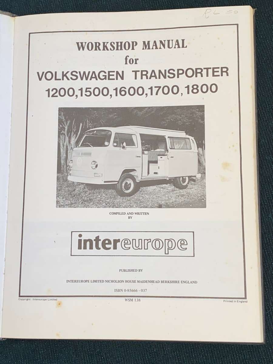 VOLKSWAGEN TRANSPORTER INTEREUROPE WORKSHOP MANUAL 138