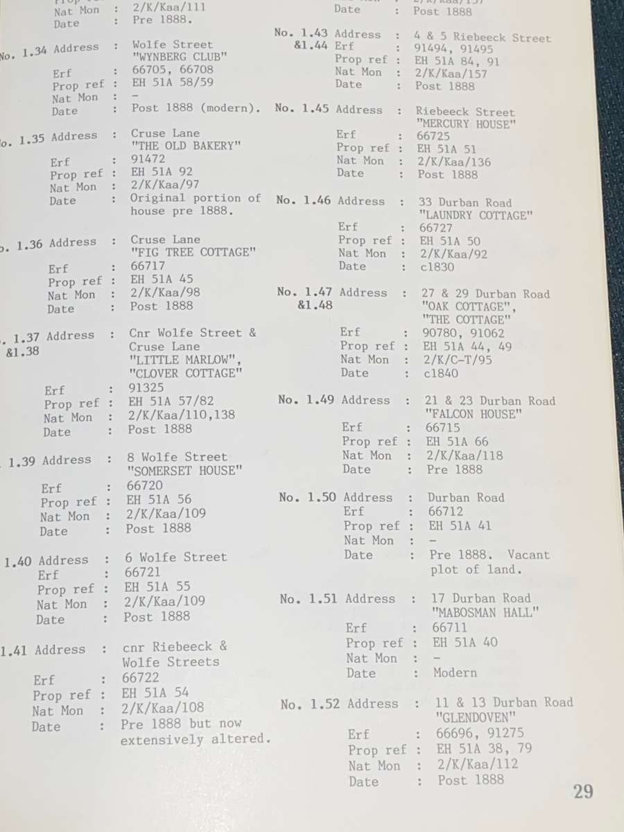 OLD WYNBERG VILLAGE GUIDELINES FOR CONSERVATION AND DEVELOPMENT 1987