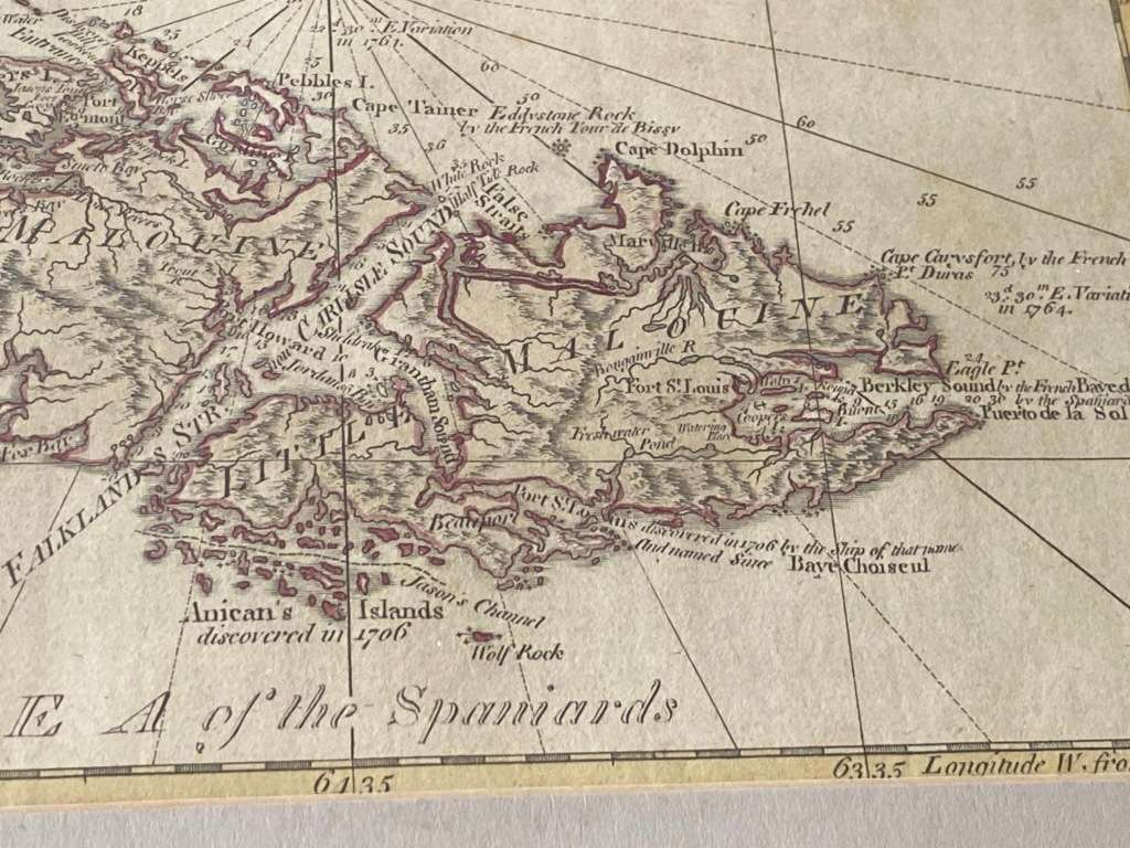 1787 A CHART OF FALKLAND`S ISLANDS BY THOMAS KITCHIN