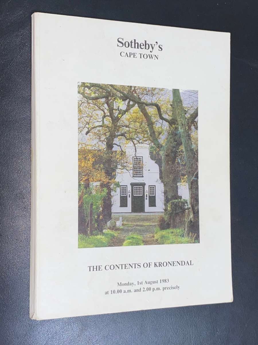 SOTHEBY`S THE CONTENTS OF KRONENDALCAPE TOWN