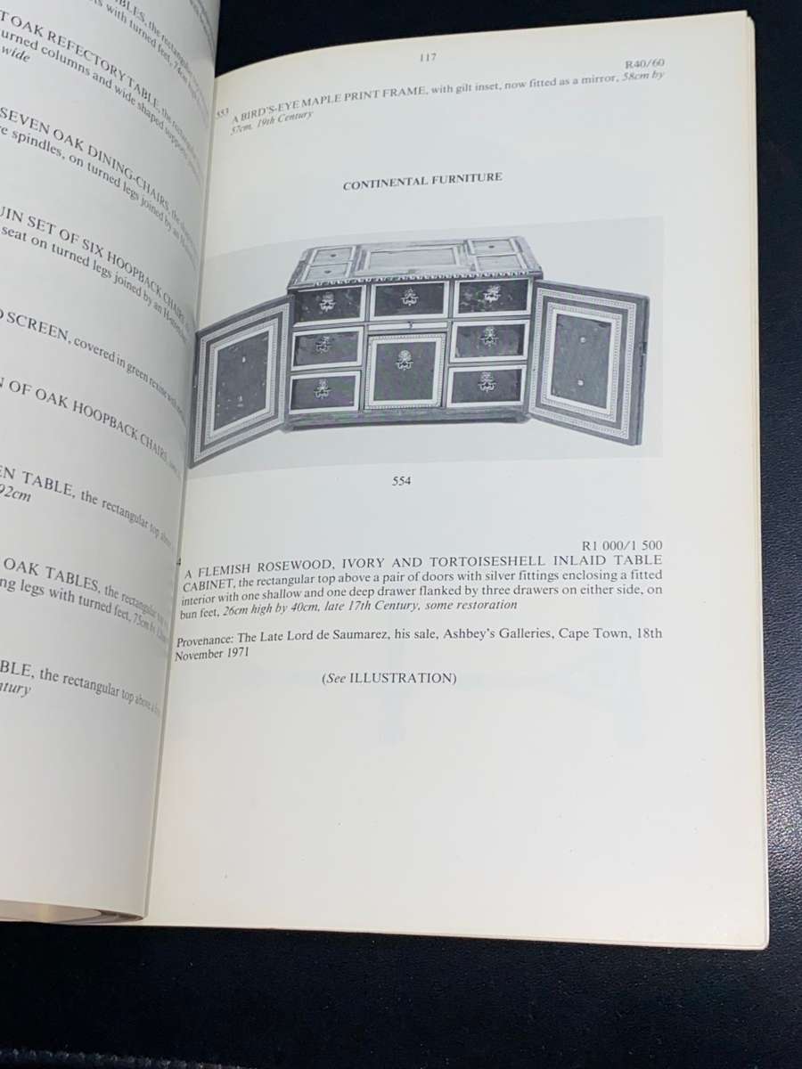 SOTHEBY`S THE CONTENTS OF KRONENDALCAPE TOWN