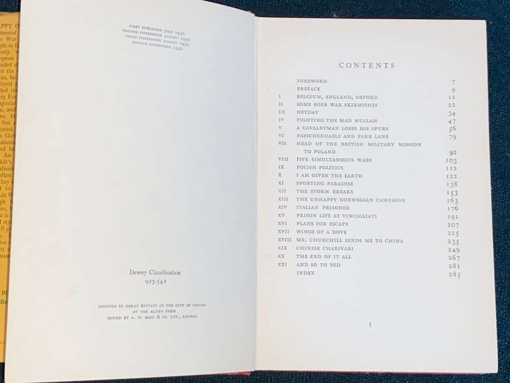 HAPPY ODYSSEY THE MEMOIRS OF LT.-GEN. SIR ADRIAN CARTON DE WIART